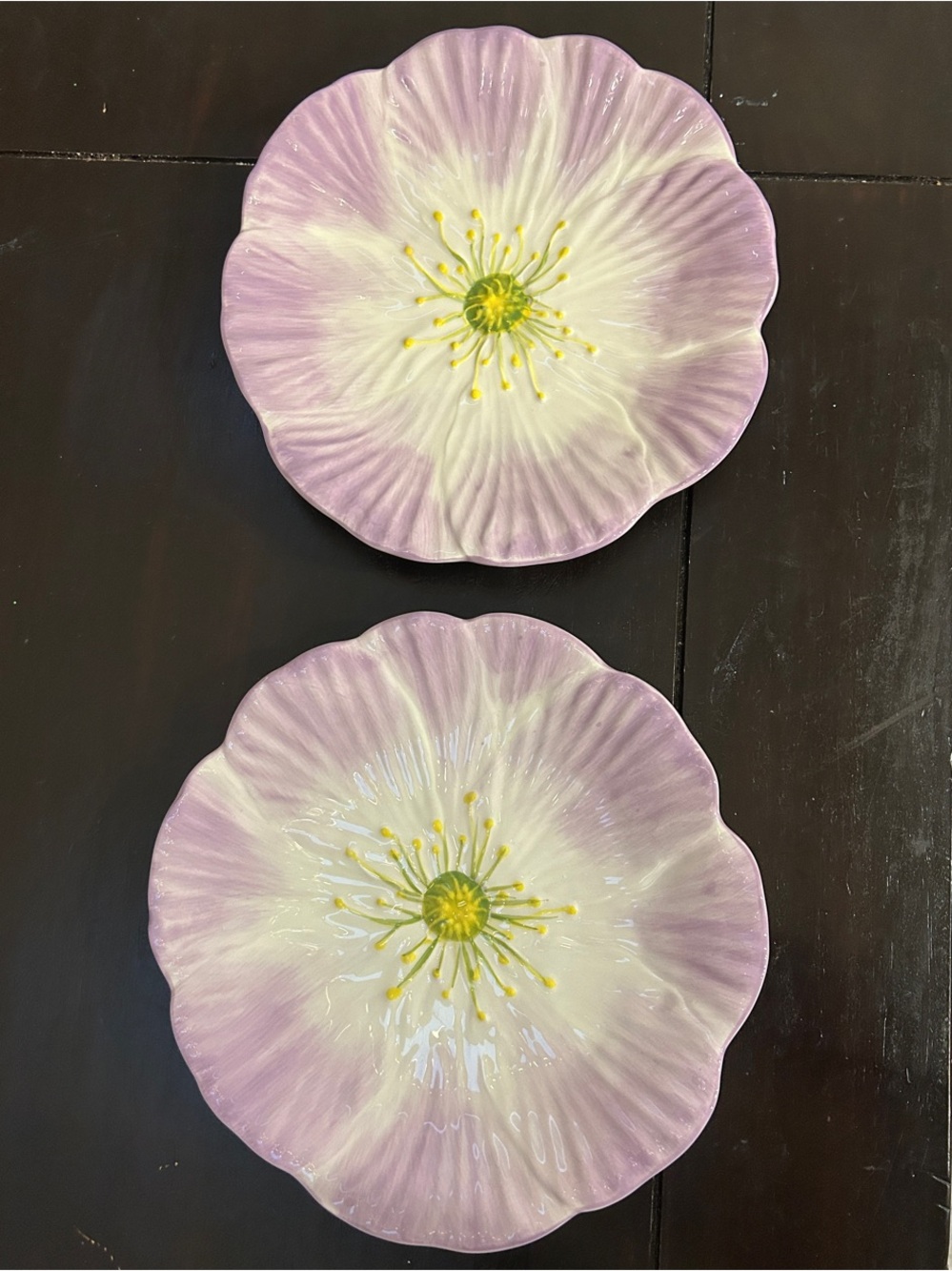 FiB Burton & Burton Floral Ceramic Dessert Plates - Pink & Lavender Set of 4 - Picture 3 of 5